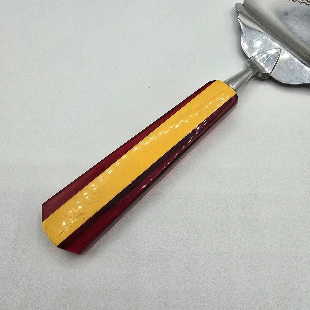 Vintage Red and Yellow Bakelite Handled Cake‎ Pie Server Spatula German Germany